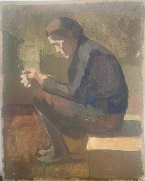 Roberto Melli (1885–1958), Attributed to - Figura seduta con, Antiek en Kunst, Kunst | Schilderijen | Klassiek