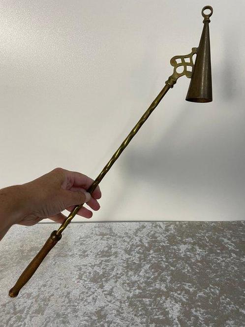Lamp - Koper, Hout - Kaarsendover/aansteker, Antiek en Kunst, Antiek | Boeken en Bijbels