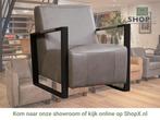Leren fauteuil Touch - Rancho Steel (grijs), Huis en Inrichting, Fauteuils, Nieuw, Ophalen of Verzenden, 75 tot 100 cm, Industrieel, Modern