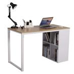 !!AANBIEDING!! Bureau Computertafel Met 4 Plank Hout & Staal