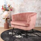 Norah fauteuil velvet zalmroze (met gouden poten) -, Huis en Inrichting, Stoelen, Ophalen of Verzenden, Nieuw