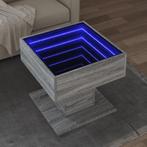 vidaXL Salontafel met LED 50x50x45 cm bewerkt hout grijs, Verzenden, Nieuw, Overige houtsoorten, 50 tot 100 cm