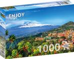 Etna Volcano and Taormina - Sicily Puzzel (1000 stukjes) |, Hobby en Vrije tijd, Denksport en Puzzels, Verzenden, Nieuw