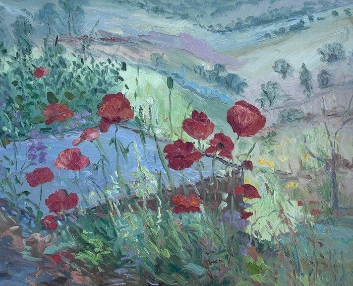 Dieter Wulff (1929-2010) - Mohnblumen, Antiek en Kunst, Kunst | Schilderijen | Klassiek