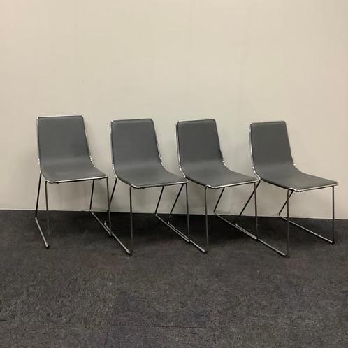 Tweedehands complete set van 4 stuks Johanson Speed stoelen,, Huis en Inrichting, Stoelen, Zwart, Gebruikt, Leer, Ophalen of Verzenden