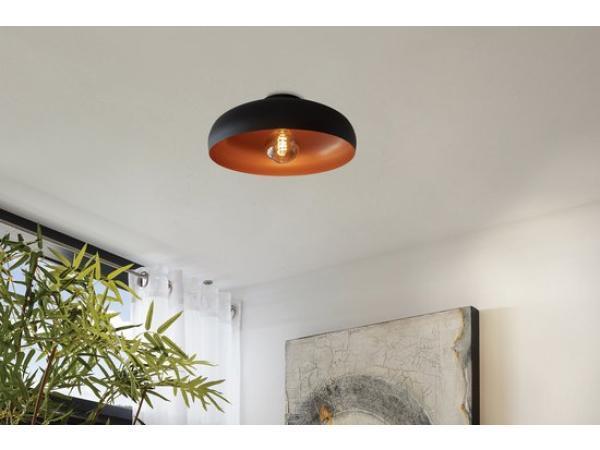 Veiling - EGLO Mogano Plafondlamp E27 Ø 40 cm Zwart/Koper, Huis en Inrichting, Lampen | Hanglampen