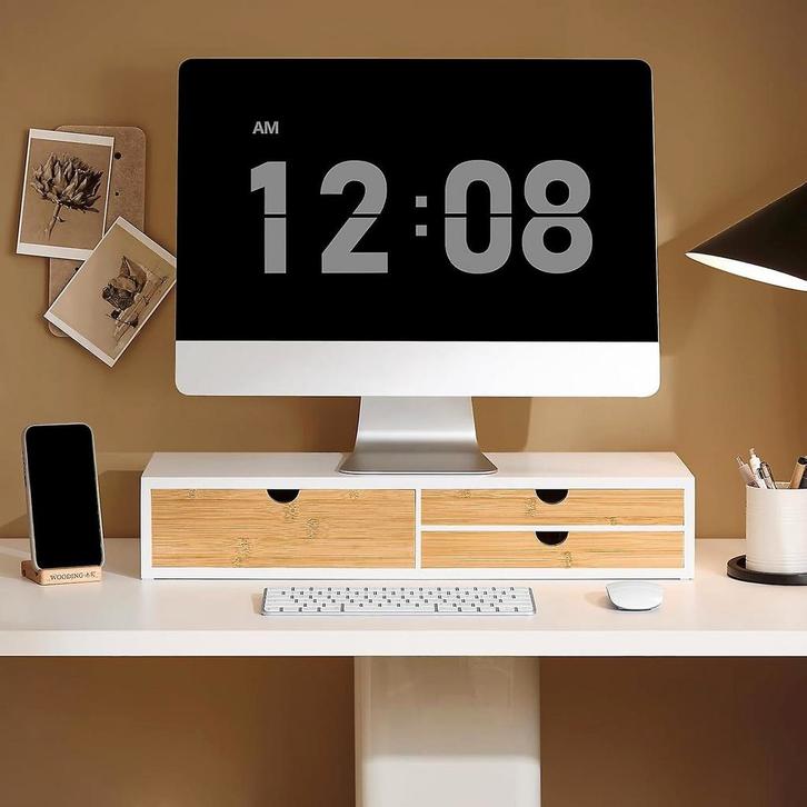 2dekans | SoBuy - Monitor Stand BBF11-WN - 60 x 22 x 11 cm -, Computers en Software, Laptopstandaarden, Zo goed als nieuw, Ophalen of Verzenden