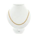 Bicolor gouden Figaro schakel ketting | 51,5 cm, Sieraden, Tassen en Uiterlijk, Kettingen, Ophalen of Verzenden, Gebruikt, Overige kleuren