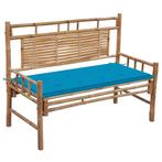 vidaXL Tuinbank met kussen 120 cm bamboe, Tuin en Terras, Tuinbanken, Verzenden, Nieuw, Hout