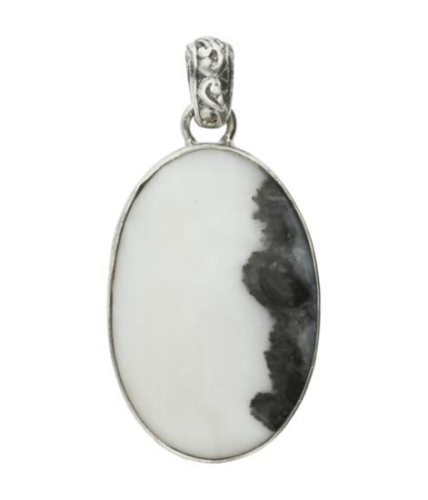 Zilveren Dendriet Opaal edelsteen ovaal groot hanger, Sieraden, Tassen en Uiterlijk, Kettinghangers, Verzenden
