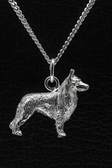 Zilveren Tervuerense herder ketting hanger - groot, Sieraden, Tassen en Uiterlijk, Kettinghangers, Verzenden