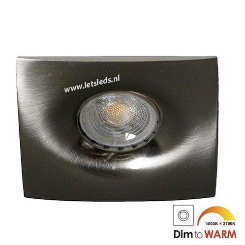 LED spot GU10 7Watt vierkant NIKKEL dimbaar, Huis en Inrichting, Lampen | Spots, Ophalen of Verzenden