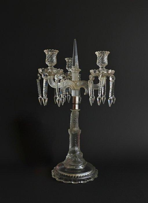 Attributed to Baccarat - Kandelaar Dolphin - Kristal, Antiek en Kunst, Antiek | Glas en Kristal