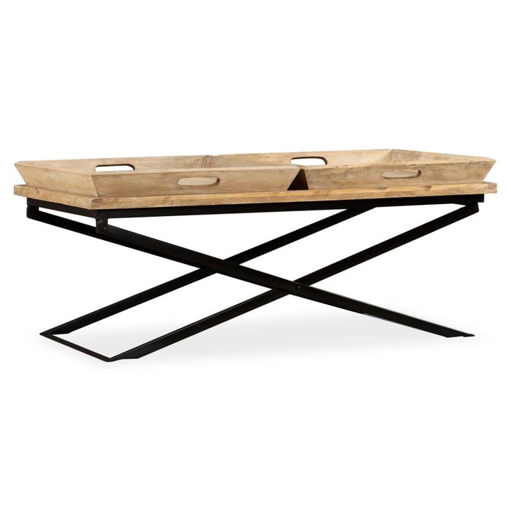 vidaXL Salontafel 110x55x42 cm massief mangohout, Huis en Inrichting, Tafels | Salontafels, 100 tot 150 cm, Nieuw, Overige houtsoorten