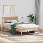 vidaXL Bedframe met hoofdeinde Bruin 90 x 190 cm Massief, Huis en Inrichting, Verzenden, Nieuw, Bruin, Hout