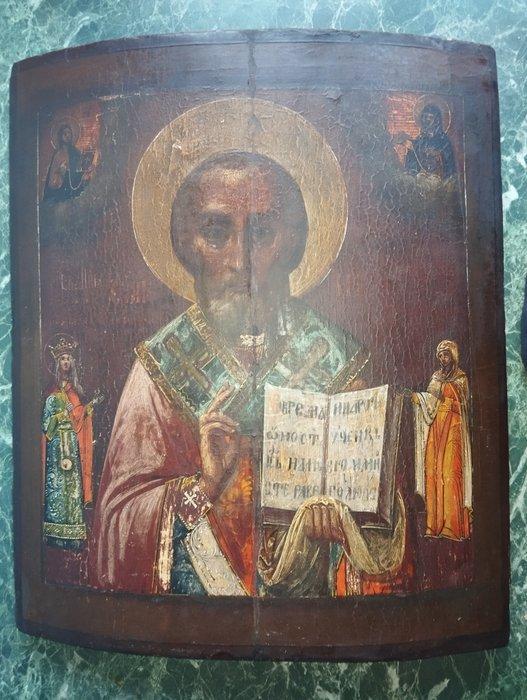 Icoon - Nikolaas de Wonderdoener - Hout, Antiek en Kunst, Kunst | Niet-Westerse kunst