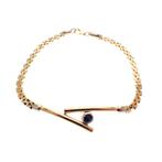 Gouden schakel armband met saffier | 19 cm (gouden armband), Sieraden, Tassen en Uiterlijk, Armbanden, Gebruikt, Overige kleuren