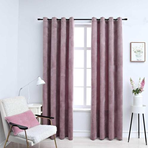 vidaXL Gordijnen verduisterend met ringen 2 st 140x175 cm, Huis en Inrichting, Stoffering | Gordijnen en Lamellen, Nieuw, Verzenden