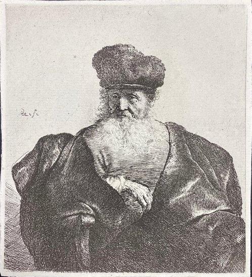 Rembrandt Harmensz. Van Rijn (1606-1669) - Uomo anziano con, Antiek en Kunst, Antiek | Overige Antiek