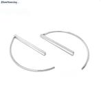 Zilveren simplicity staaf oorhangers, Verzenden, Nieuw, Zilver