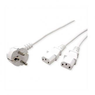 C13 kabel | Roline | 2 meter (2 x C13, Haaks, Wit), Computers en Software, Pc- en Netwerkkabels, Nieuw, Verzenden