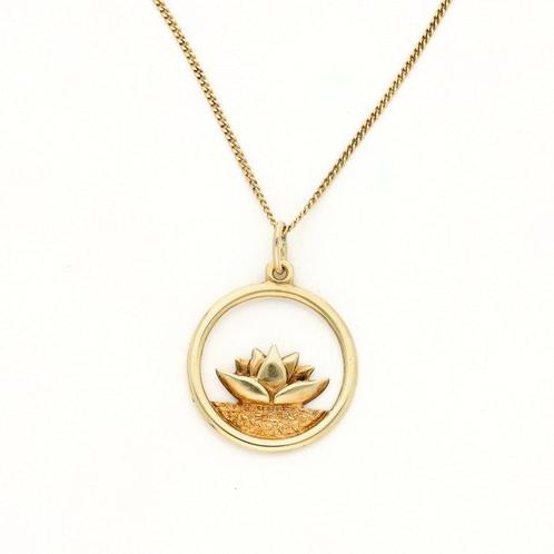 Ketting met hanger - 14 karaat Geel goud, Sieraden, Tassen en Uiterlijk, Antieke sieraden