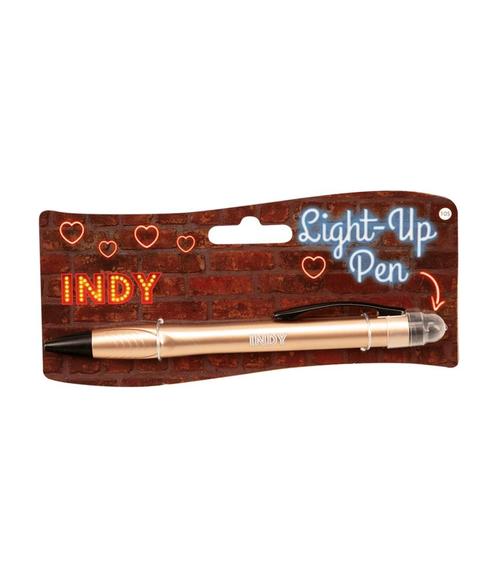 Balpen Light-Up pen Indy goud, Verzamelen, Pennenverzamelingen, Ophalen of Verzenden