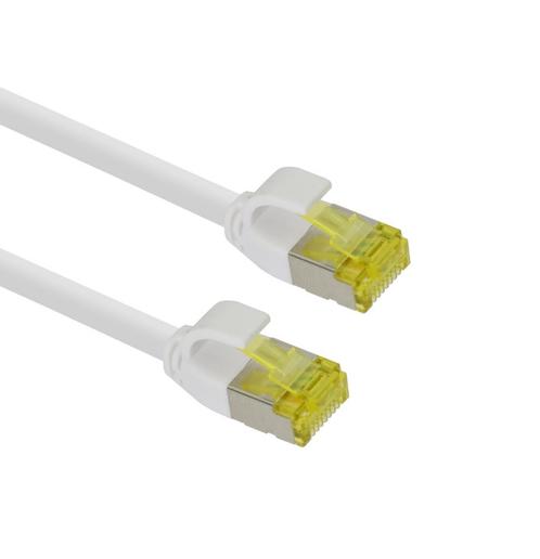 Ultra slim Patchkabel S/FTP Cat 6A Wit 2 M, Computers en Software, Pc- en Netwerkkabels, Nieuw, Ophalen of Verzenden