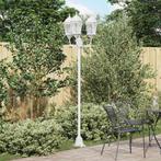 vidaXL Tuin Lantaarnpaal Wit Aluminium en Glas, Tuin en Terras, Buitenverlichting, Verzenden, Nieuw