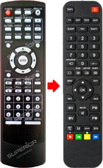 Alternatieve Denver DVH-1212 | DVH-1242 | DVH-1243 afstan..., Audio, Tv en Foto, Afstandsbedieningen, Verzenden