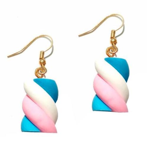 Fako Bijoux® - Oorbellen - Spekjes - Candy - Blauw/Wit/Roze, Sieraden, Tassen en Uiterlijk, Oorbellen, Verzenden