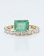 Statement ring - 14 karaat Geel goud - 1.99ct. tw. Smaragd -