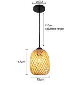 Japanse Bamboe Hanglamp – Handgeweven Rotan Sfeerverlichting, Huis en Inrichting, Lampen | Hanglampen, Verzenden, Nieuw