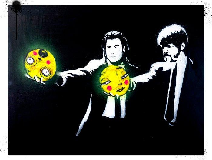 Utopia - Pulp Fiction with bubbles-, Antiek en Kunst, Kunst | Designobjecten