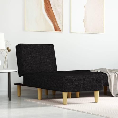 vidaXL Chaise longue stof zwart, Huis en Inrichting, Banken | Sofa's en Chaises Longues, Nieuw, Verzenden
