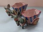 Beeldje - Ceramica Vietri sul mare Coppia di asini con, Antiek en Kunst