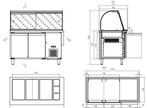 Saladette 2x 1/1 GN | RVS | 2 Deurs | Rechte Glasopstand | 1, Ophalen of Verzenden, Nieuw