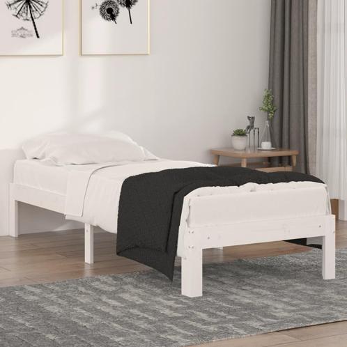 vidaXL Bedframe massief hout wit 75x190 cm, Huis en Inrichting, Slaapkamer | Bedden, Wit, Nieuw, Hout, Eenpersoons, Verzenden