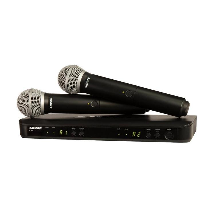 Shure BLX288E/PG58-K14 (614-638 MHz) dual handheld draadloos, Muziek en Instrumenten, Microfoons, Verzenden