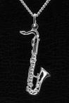 Zilveren Saxofoon tenor ketting hanger