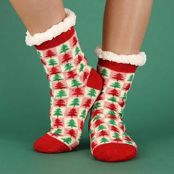 Apollo Dames Fleece Sokken Rood - Feestelijke Kerst Sokken beschikbaar voor biedingen