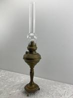Olielamp - Glas, Koper - Grote Antieke Olielamp, Antiek en Kunst