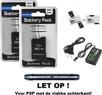 PSP 2000 / 3000 STARTSET   2x batterij + oplader + kaart beschikbaar voor biedingen