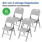 Bardi 4 Delige Set Zware Kwaliteit Klapstoelen 200KG - GRIJS, Huis en Inrichting, Stoelen, Kunststof, Klapstoel, Nieuw, Ophalen of Verzenden