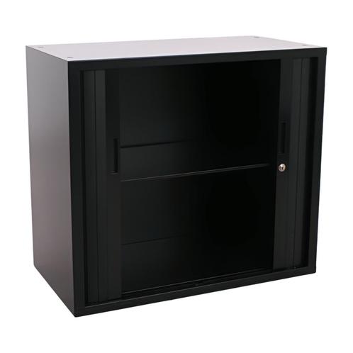 Roldeurkast laag 80x42x71cm, zwart, gebruikt, Huis en Inrichting, Kasten | Stellingkasten, Gebruikt, Ophalen of Verzenden