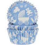 Cupcake Vormpjes HoM Geboorte Blauw 50x33mm. 48st., Verzenden, Nieuw