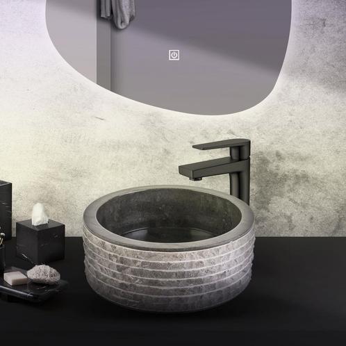 Waskom BWS Stone Rond 40x40x15 cm Met Gepolijste Binnenzijde, Doe-het-zelf en Verbouw, Sanitair, Overige typen, Nieuw, Ophalen of Verzenden