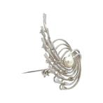 Broche - 14 karaat Witgoud - 0.06ct. tw. Diamant, Sieraden, Tassen en Uiterlijk, Antieke sieraden