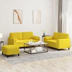 vidaXL 3-delige Loungeset met kussens fluweel geel, Verzenden, Nieuw, Vierpersoons of meer, Stof