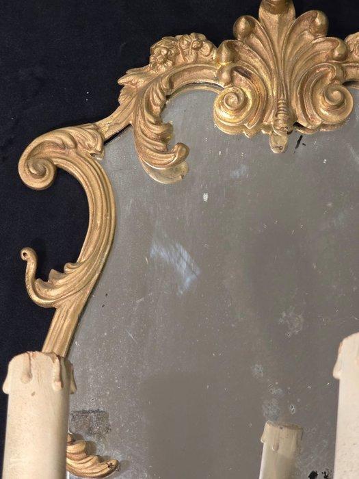 Wandkandelaar - Brons, Messing - Set oude spiegelwandlampen, Antiek en Kunst, Curiosa en Brocante